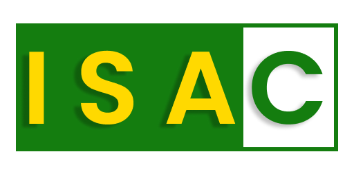ISAC logo with green background and yellow letters I S A C